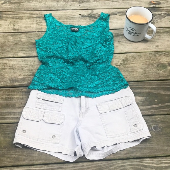 French Laundry Cream Tan Khaki Utility Shorts Sz 5 - Picture 1 of 7